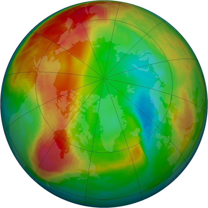 Arctic ozone map for 26 January 1986